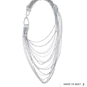 Chloe multilayer bib necklace silver layering piec